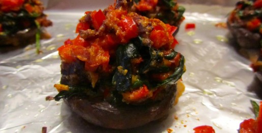 Paleo Stuffed Baby Portobello Mushrooms