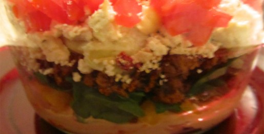 Greek Layered Dip With Ground Lamb